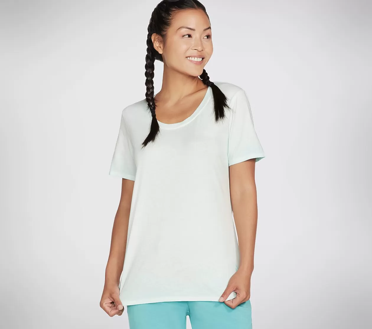 Dame SKECHERS Diamond Wash Hatha Scoop Neck Tunic Tee