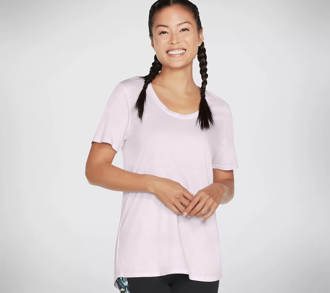 Dame SKECHERS Diamond Wash Hatha Scoop Neck Tunic Tee