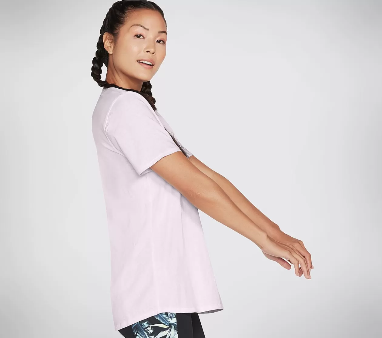 Dame SKECHERS Diamond Wash Hatha Scoop Neck Tunic Tee