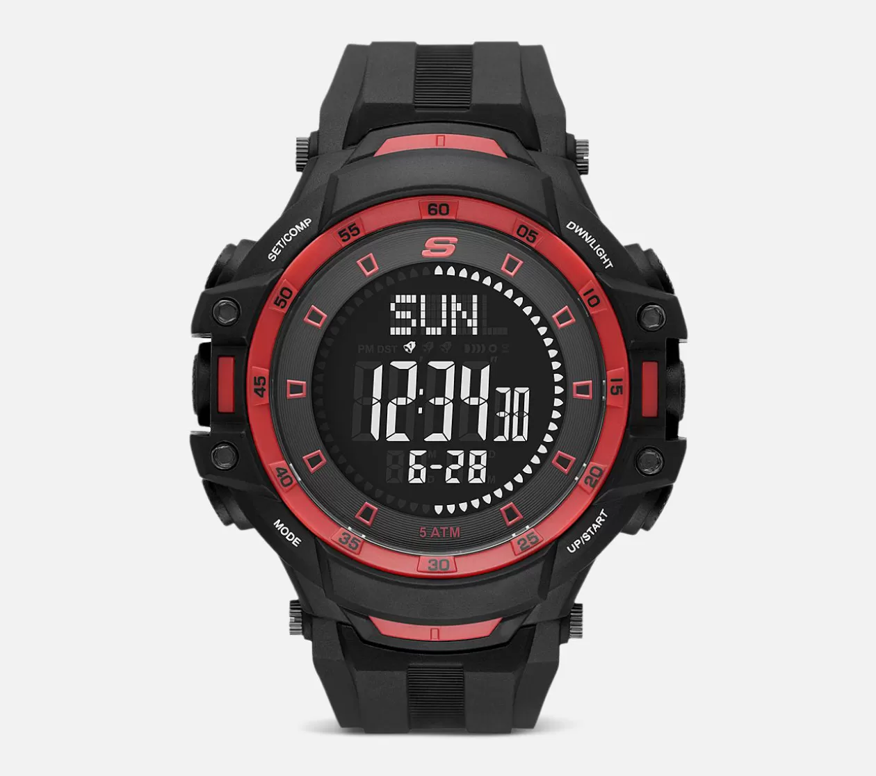 SKECHERS Grandpoint Black & Red Watch